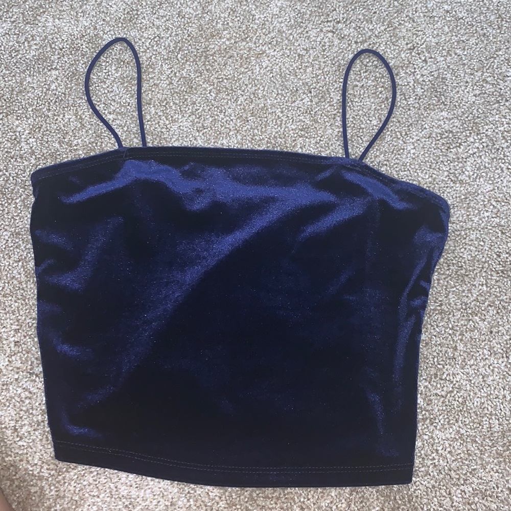 navy blue velvet shein cami size small